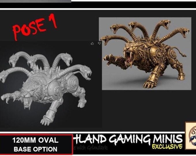 Bronze Sabretooth Engine – 150mm Grimdark Mechanical War Beast – Bronze Legion HGM Exclusive Resin Miniature