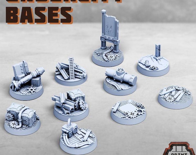 Undercity Scenic 25mm Bases – Across The Realms – Sci-Fi – Resin Unit