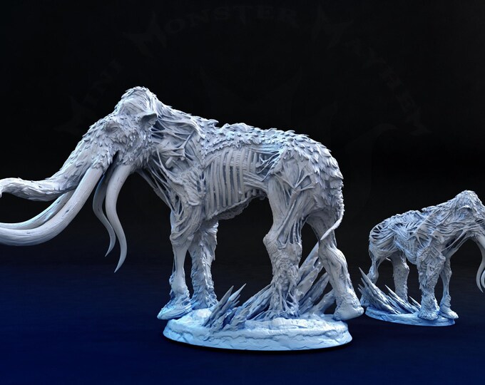 Undead Mammoth Fantasy Miniature  - Mini Monster Mayhem - Tabletop Wargaming for Grimdark | OPR Sci-Fi & Fantasy