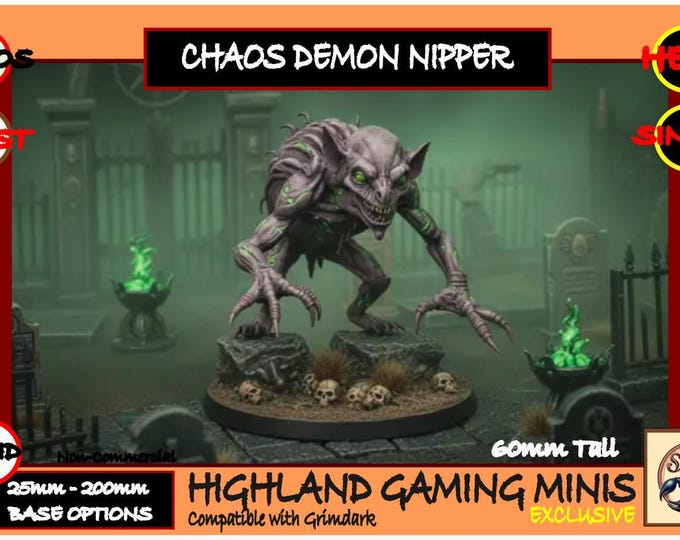Chaos Demon Nipper  - Exclusive Highland Gaming Minis - Tabletop Wargaming for Grimdark | Alternative  | OPR Sci-Fi mini