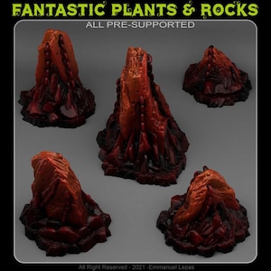 Old Hell Rocks Wargaming Terrain Objectives | Fantastic Plants and Rocks | PathFinder | Mini | Dungeons and Dragons | Fantasy | RPG