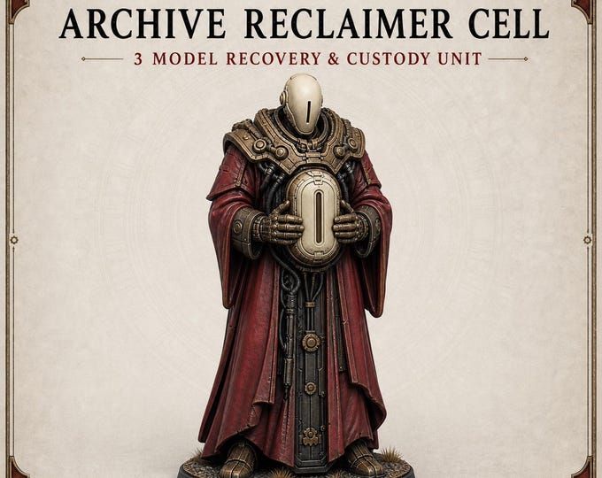 Hollow Legion Archive Reclaimer Cell | 3 Gothic Sci-Fi Resin Miniatures | HGM Exclusive