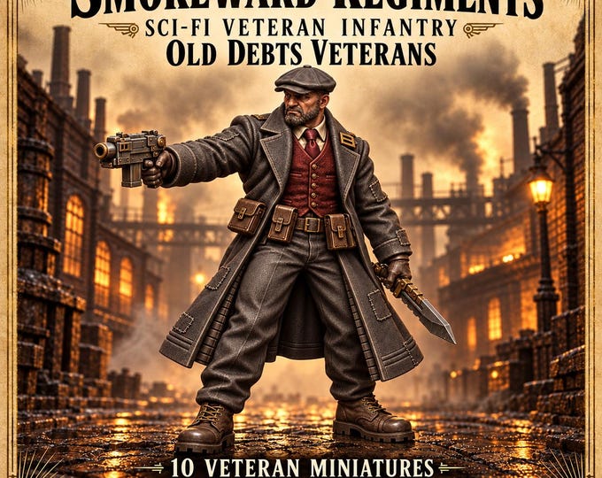 Smokeward Old Debts Veterans | Choose 1 of 10 or Full Squad | 32mm Sci-Fi Resin Miniatures | HGM Exclusive