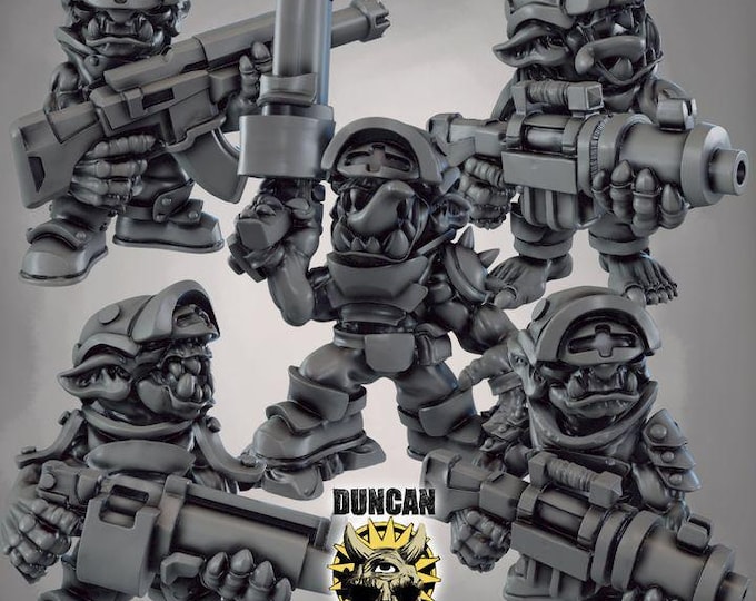 Ork Gretchin Squad - Duncan Shadow - Tabletop Wargaming for Grimdark | OPR Sci-Fi & Fantasy Resin Mini