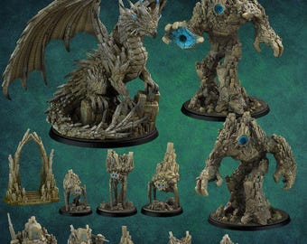 Basalt Elemental Battle Miniatures | Print Your Monster | Fantasy | Grimdark | DnD | Tabletop Wargaming Mini