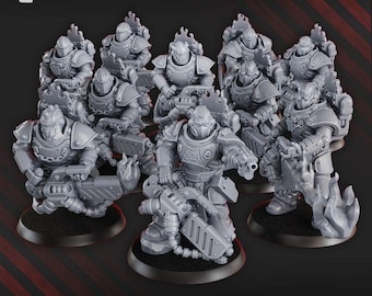 Dragon armour squad Modular - Empire - Grimdark - DakkaDakka - Sci-Fi Grimdark Squad Miniatures