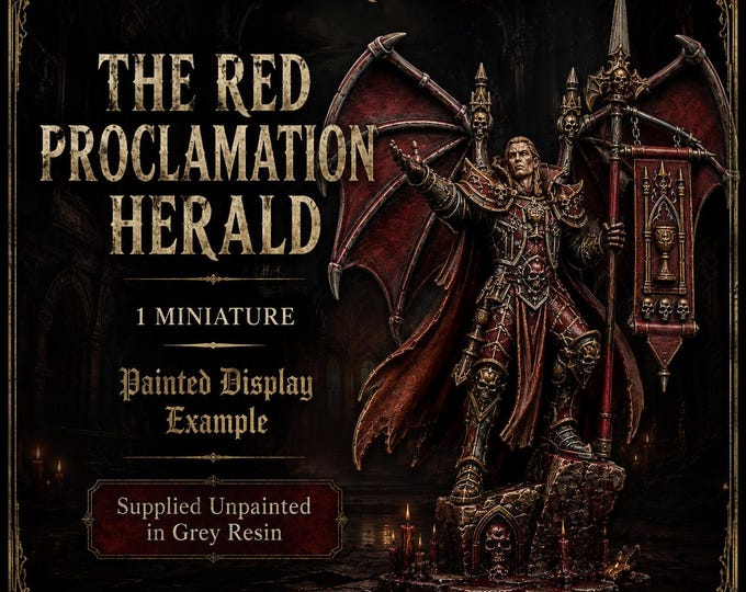 The Red Proclamation Herald | Winged Vampire Herald Miniature | The Thirstbound - Blood Legion - HGM Exclusive