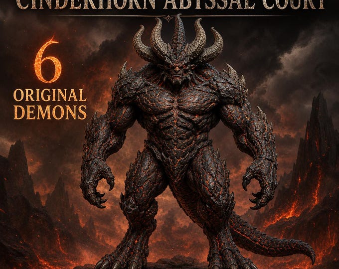 Cinderhorn Abyssal Court Resin Miniatures | 6 Original Demons | HGM Bestiary