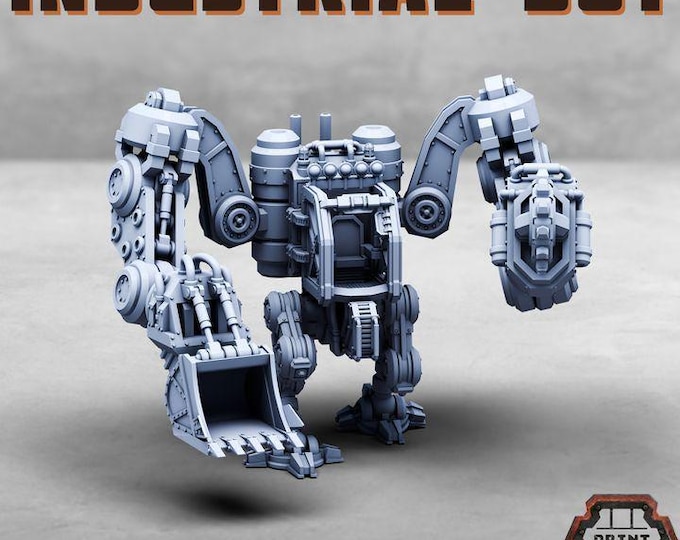 Industrial Bot - Kaledon Fortis - Print Minis - Tabletop Wargaming Miniature for Grimdark | OPR | Sci-fi