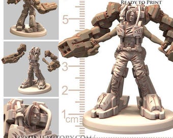 OGRESS Power Suit General - Printerra Studios - Sci-Fi Grimdark - Resin Miniature