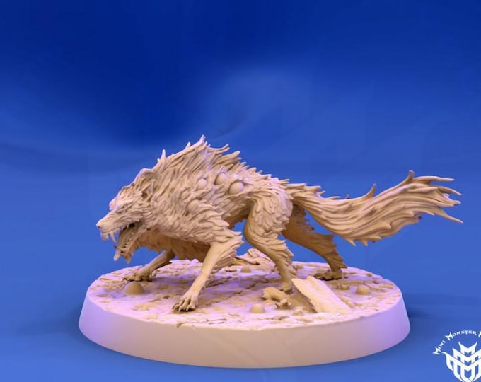 Wolf Allseeing Canid Miniature - Mini Monster Mayhem - Tabletop Wargaming for Grimdark OPR Sci-Fi & Fantasy Resin Mini