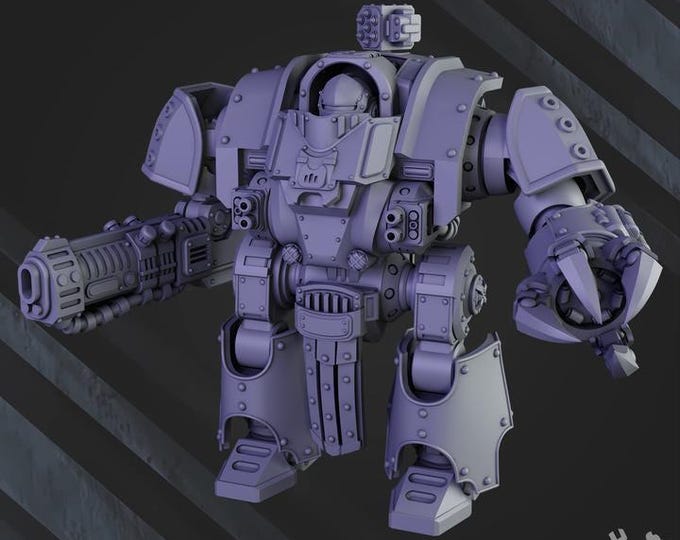 Space Knights Heavy Walker - Empire - Grimdark - DakkaDakka - Sci-Fi Grimdark Vehicle