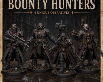 Bounty Hunters - 1 or 4 Grimdark Sci-Fi Resin Miniatures - HGM Exclusive