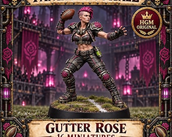 Gutter Rose Fantasy Football Team | Choose 1 of 16 Poses or All 16 | 32mm Resin Miniatures | HGM Original