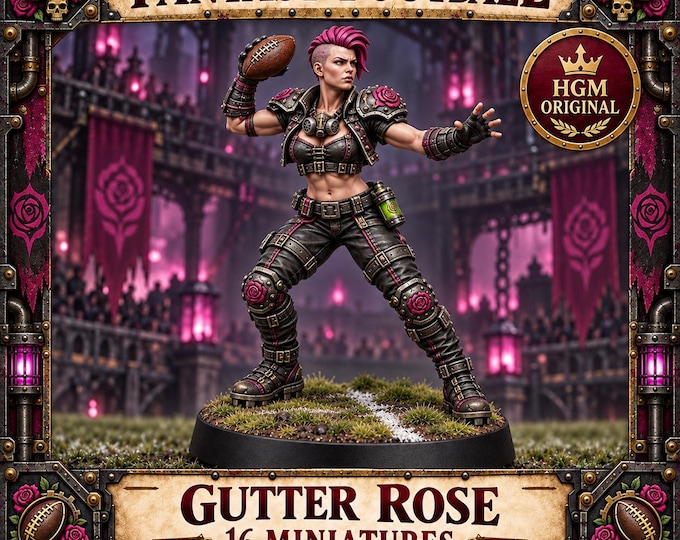 Gutter Rose Fantasy Football Team | Choose 1 of 16 Poses or All 16 | 32mm Resin Miniatures | HGM Original