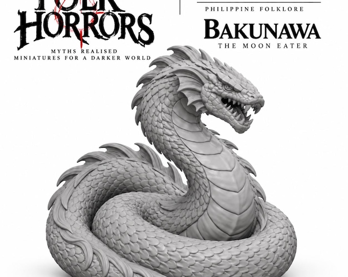 Bakunawa Miniature | Philippine Folklore Monster | Folk Horror Resin Model | RPG Creature | Multiple Sizes | Unpainted HGM Exclusive