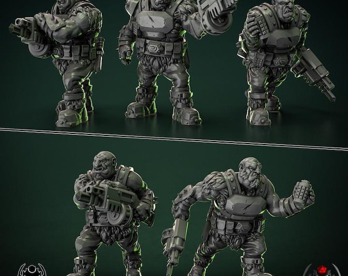 Light Ogre Squad IceWind - Eight Legs Miniatures -Tabletop Wargaming Miniature for Grimdark OPR Sci-fi