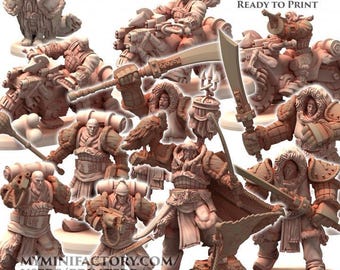 DAIXIYA Scar Mongolian White Sons of Tengri - Printerra Studios - Tabletop Wargaming Miniature for Grimdark OPR Sci-fi