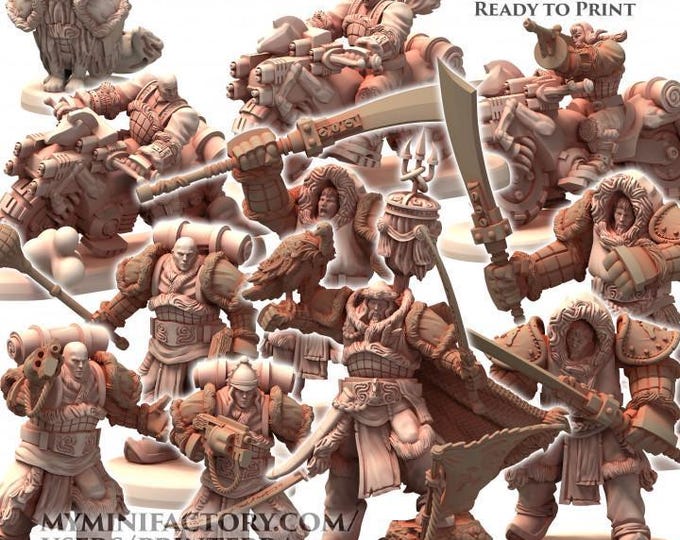DAIXIYA Scar Mongolian White Sons of Tengri - Printerra Studios - Tabletop Wargaming Miniature for Grimdark OPR Sci-fi