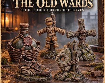 The Old Wards | Choose 1 of 5 or Complete Set | Folk Horror Resin Objective Markers & 32mm Scatter Terrain | HGM Original