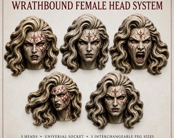 Wrathbound Female Conversion Heads | 1, 5, 10 or 20 Resin Head Upgrade Bits | 28mm or 32mm | HGM Exclusive