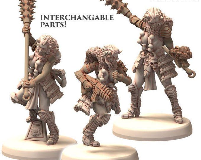 Space Oni Female Samurai Miniature - TechnoPunk Sci-fi Wargaming