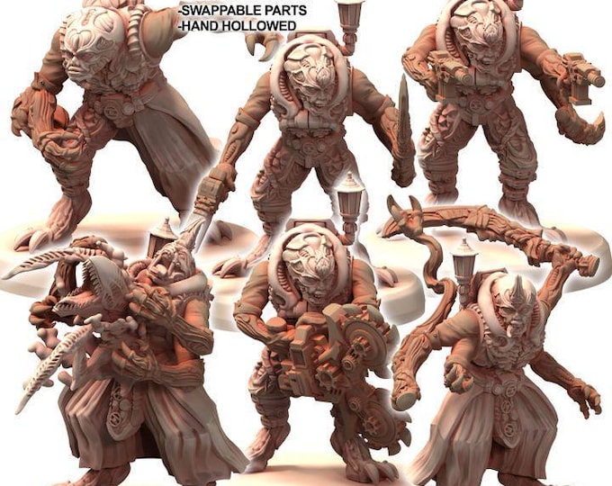 Acolytes Cults 6-12  - Genetist Fleshsculpter - Printerra Studios - Tabletop Wargaming Miniature for Grimdark | OPR | Sci-fi