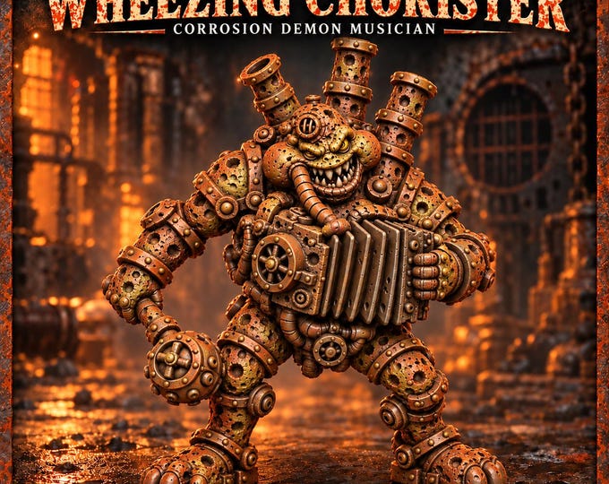 Wheezing Chorister Demon Musician | Rust Legion Cankerborn Resin Character | 32mm Base Option | HGM Exclusive