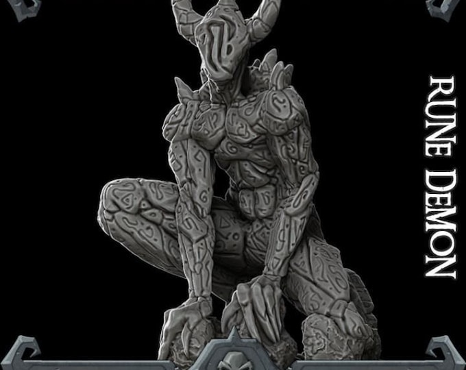 Chaos Demon Rune Demon - Fantasy Miniature  - Rocket Pig Games - Tabletop Wargaming for Grimdark | OPR Sci-Fi & Fantasy Resin Mini