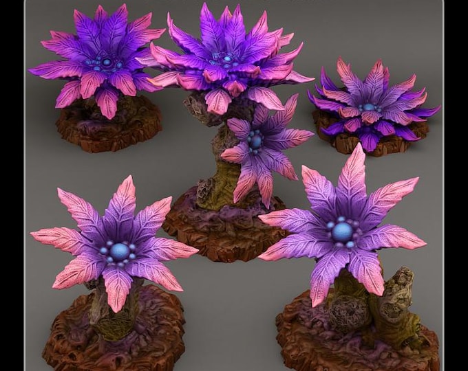Pandoras Flowers Wargaming Terrain Objectives | Fantastic Plants and Rocks | PathFinder | Mini | Dungeons and Dragons | Fantasy | RPG
