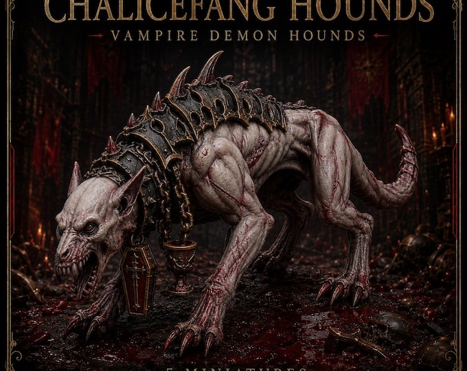 Chalicefang Hounds – Red Tithe Vampire Demon Resin Miniatures – Choose 1, 5, 10 or 20 – HGM Exclusive