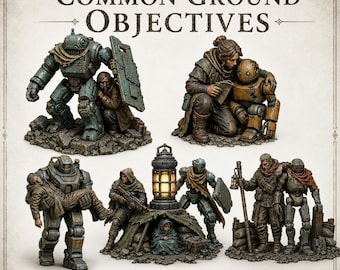 Common Ground Objectives - Highland Underworks NPCs - 5 Piece Scatter Terrain Objective Set 40mm 60mm 100mm