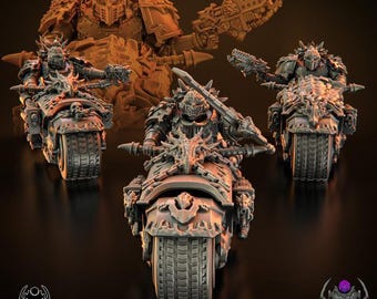 Flame Lizards Bikers – Eight Legs Miniatures – Sci-Fi – Resin Unit