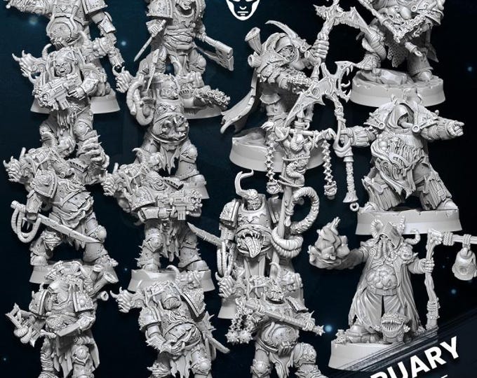 Plague Blessed Job lot 18 Models- Chaos of Plague - Wildmesh - Tabletop Wargaming Grimdark Scifi Daemon 28mm 32mm
