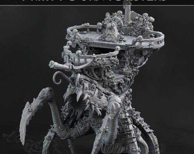Shrimp Ship | Fantasy Miniature | Print your Monster | PathFinder | Mini | Tabletop Wargaming | Dungeons and Dragons | Resin | Fantasy | RPG