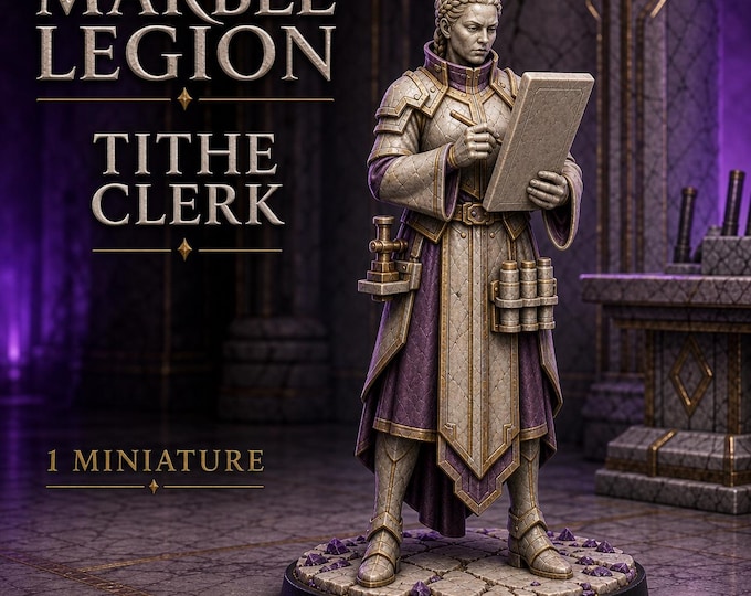 Marble Legion Tithe Clerk | Fantasy Administrator Miniature | HGM Resin Character