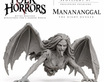 Manananggal Miniature | Philippine Folklore Monster | Folk Horror Resin Model | RPG Creature | Multiple Sizes | Unpainted HGM Exclusive