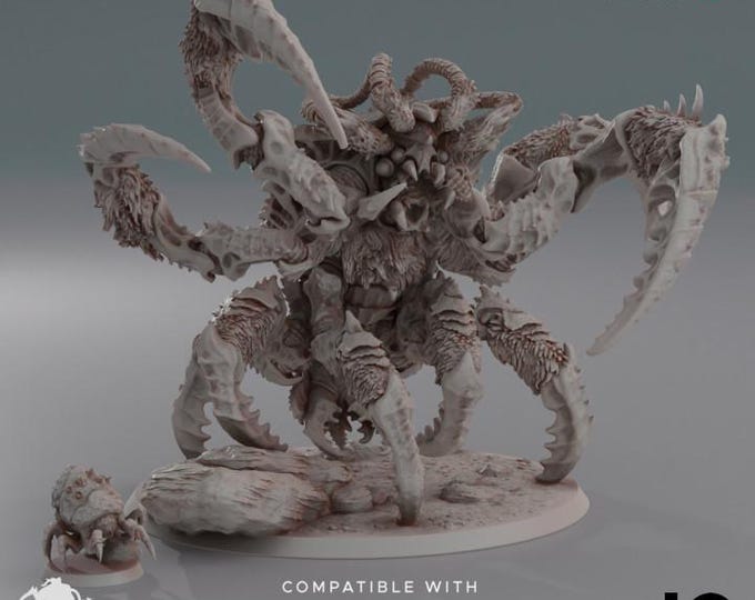 Yeti Crab Miniature - Deep Hive - Oshounaminis - Tabletop wargaming miniature for Grimdark OPR | Sci-fi | Alien | Bug |  3D Printed Mini