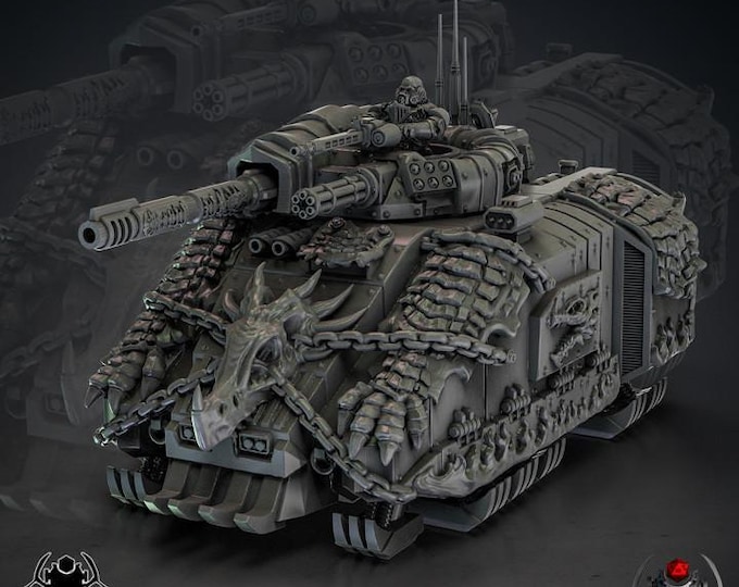 Flame Lizard Heavy Hover Punisher APC • 32mm Grimdark tank for Sci-Fi Wargames & TTRPG | Eight Legs Miniatures mini
