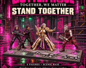 Stand Together | Choose 1 of 4 or Full Diorama Set | Female Sci-Fi Resin Miniatures & Scenic Base | HGM Original