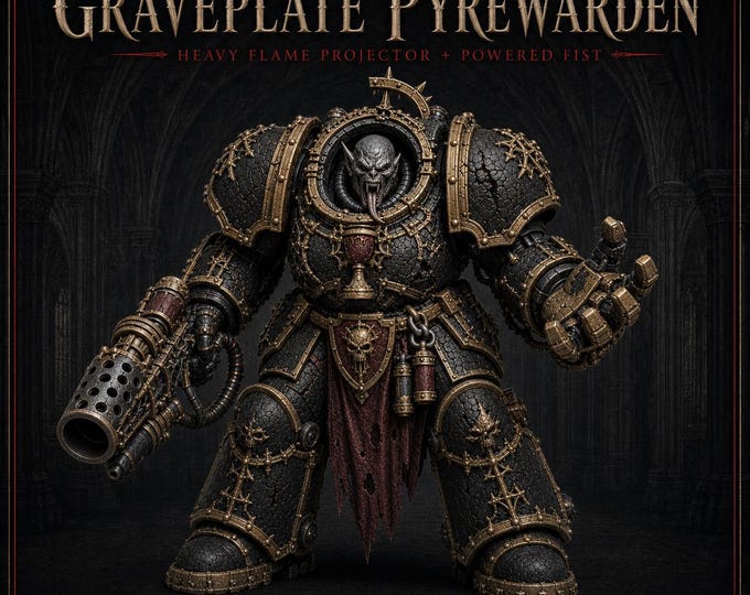 Thirstbound Graveplate Pyrewarden | Heavy Flame Projector & Powered Fist | HGM Exclusive