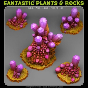 Desert Crystals Aberration Wargaming Terrain Objectives | Fantastic Plants and Rocks | PathFinder | Dungeons and Dragons | Fantasy | RPG
