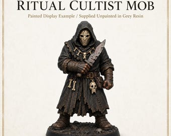 Blackbell Chapel Ritual Cultist Mob - HGM Exclusive Resin Fantasy Miniatures - 10 Unpainted Cultists