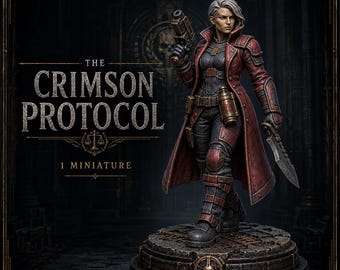 The Crimson Protocol 32mm Female Resin Sci-Fi Miniature – Legends of Judgement – HGM Exclusive