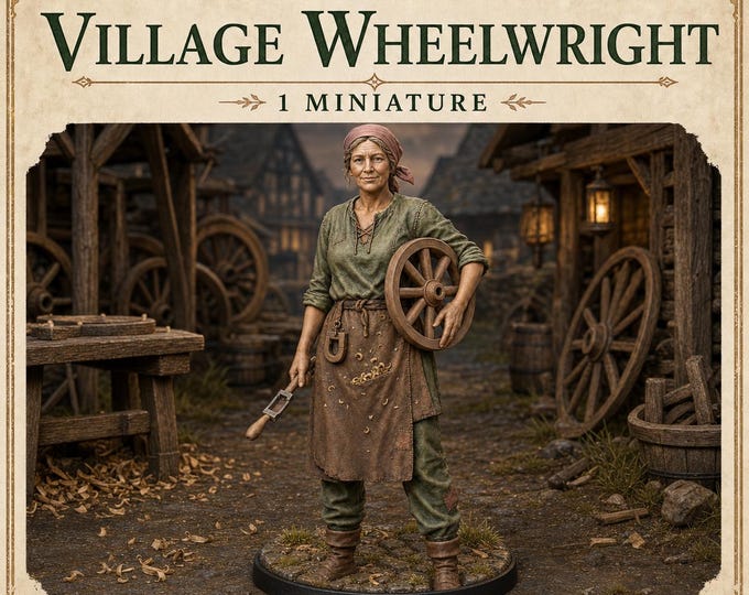 Lowroad Village Wheelwright | Medieval Fantasy NPC | HGM Resin Miniature
