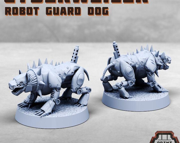Cyberweiler - Robot Dog - Print Minis - Tabletop Wargaming Miniature for Grimdark | OPR | Sci-fi