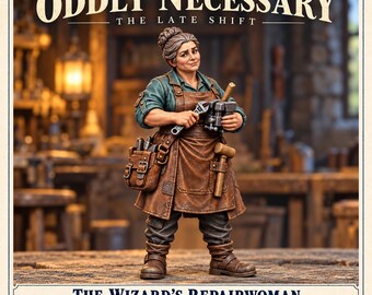 Wizard's Repairwoman | Oddly Necessary Fantasy NPC | 32mm Resin Miniature | HGM Exclusive