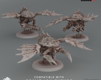Flying Lobster Warriors (1-6) - Deep Hive - Oshunaminis - Tabletop wargaming miniature for Grimdark | OPR | Sci-fi | Alien Bug Proxy