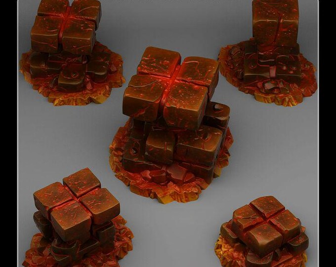 Mysterious Magma Wargaming Terrain Objectives | Fantastic Plants and Rocks | PathFinder | Mini | Dungeons and Dragons | Fantasy | RPG