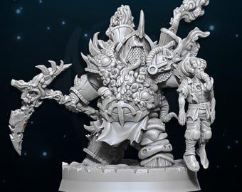 Chaos Lord Of Sickness - Miniature - Wildmesh - Tabletop Wargaming for Grimdark | Alternative  | OPR Sci-Fi mini